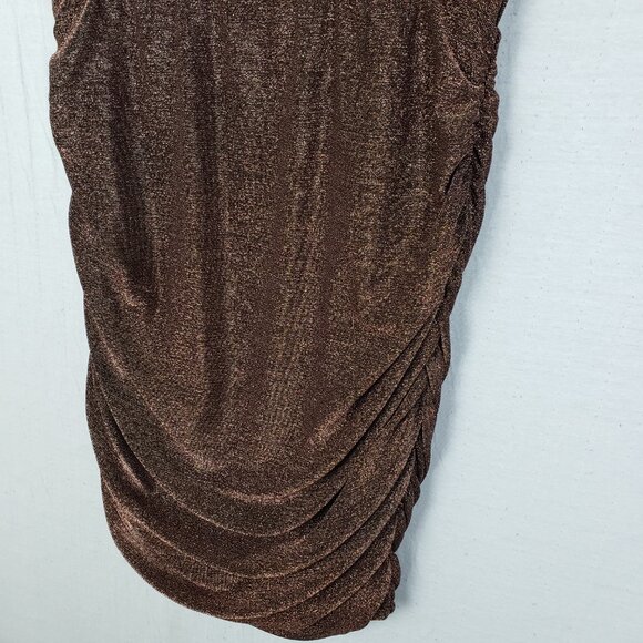 EVEREVE Ashlyn Sparkle Cocktail Dress in Bronze Ruched Metallic size XS Party - Picture 6 of 11